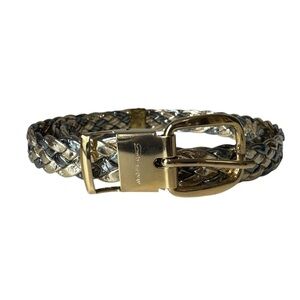 Vintage Gutos West Germany Metallic Gold Silver Braided Skinny Belt Women's S/M